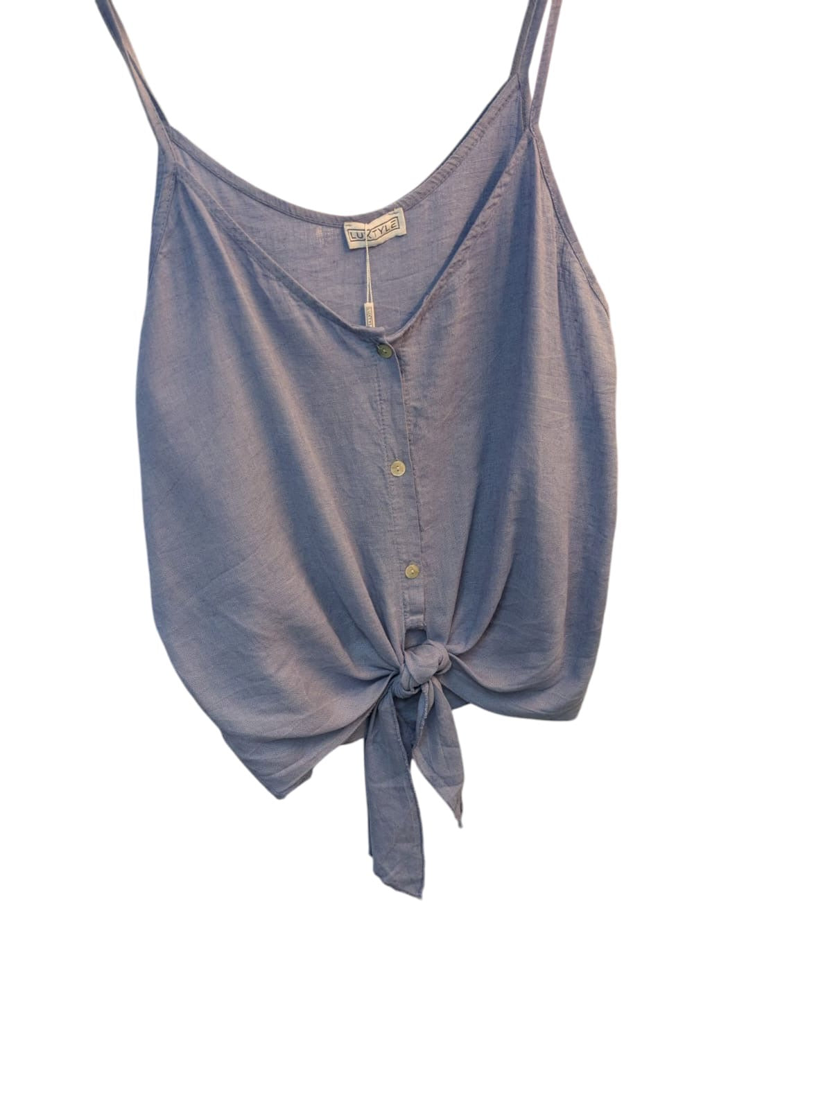 Luxtyle Strappy Tie Front Vest Top | Summer Cami | Sizes Up to 14 | 10 Colours