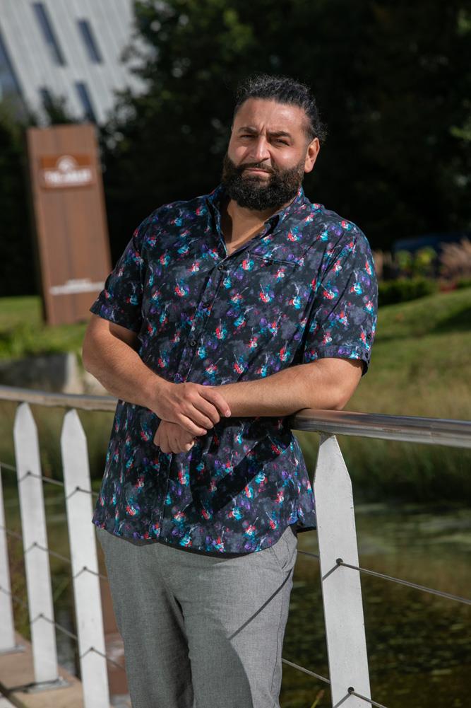 D555 FARNBOROUGH Guitar Print Short Sleeve Shirt For Men in Black, 2XL-6XL