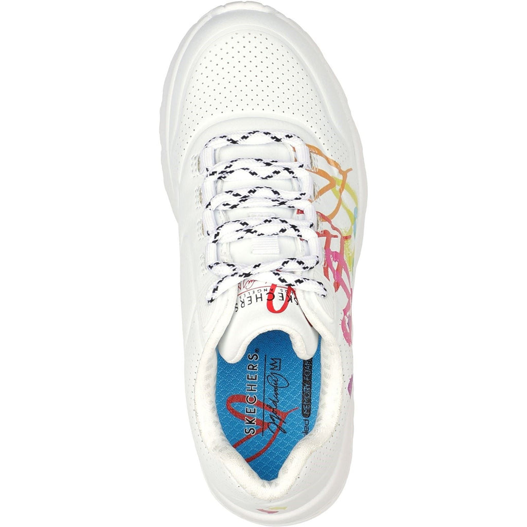 Skechers (GAR314061L) Childrens Sports Uno Lite Love Brights Shoes in UK 1.5 to 13.5