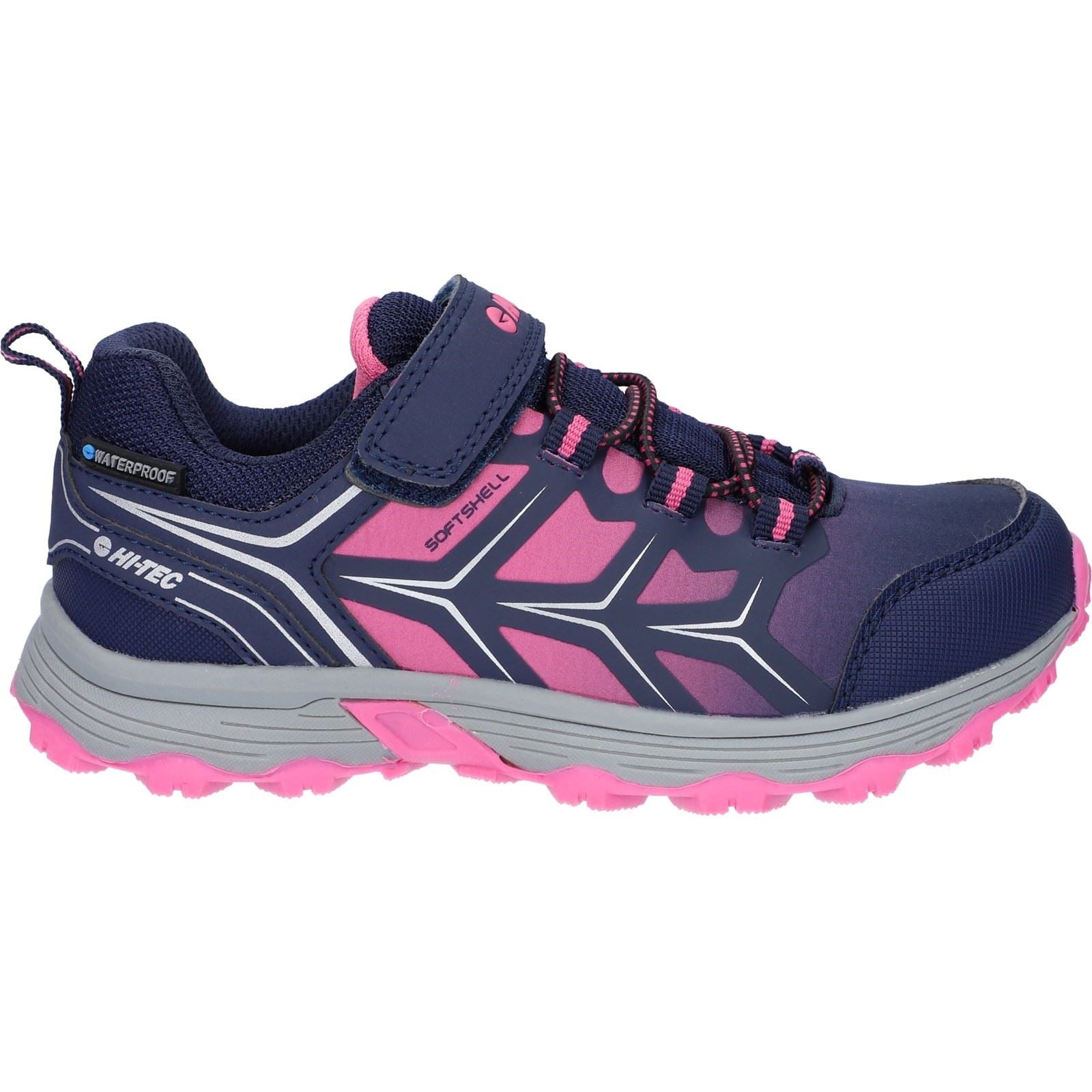 Hi-Tec Girl's Scooby Low WP Jr Hiking Boots in Naval Academy/Azalea Pink 1 to 13