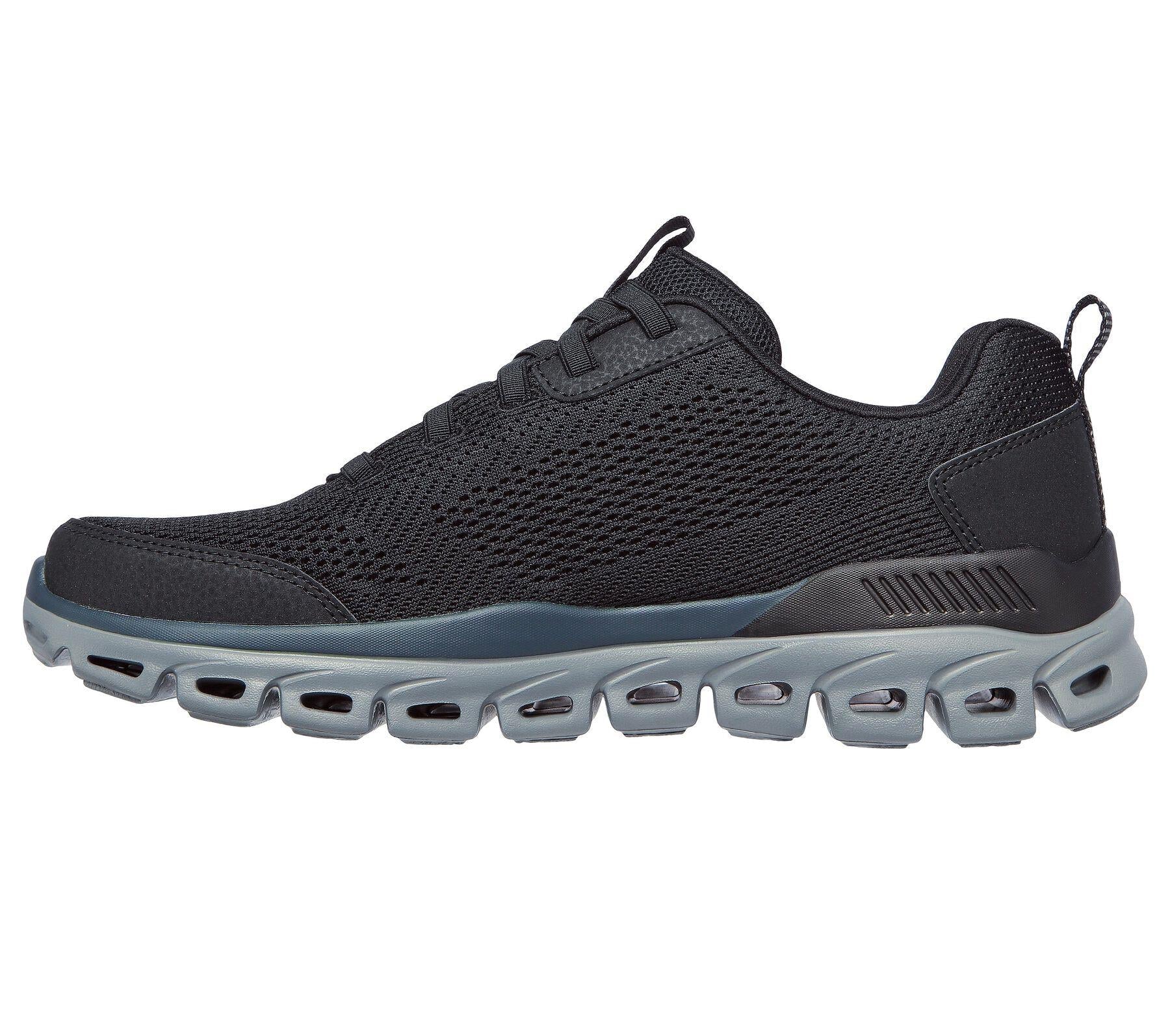 Skechers Men's Glide-Step Sneaker Shoes in Black/Grey in UK 6 to UK 13