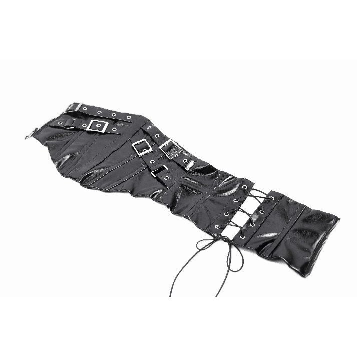 Dark in Lia Punk Love Patent Leather Waist Corset with Metal Accents