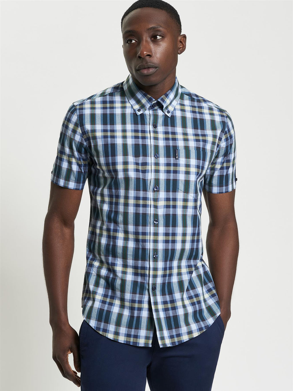 Ben Sherman Irregular Check Short Sleeve Shirt For Men in 2 Colours, 2XL-5XL