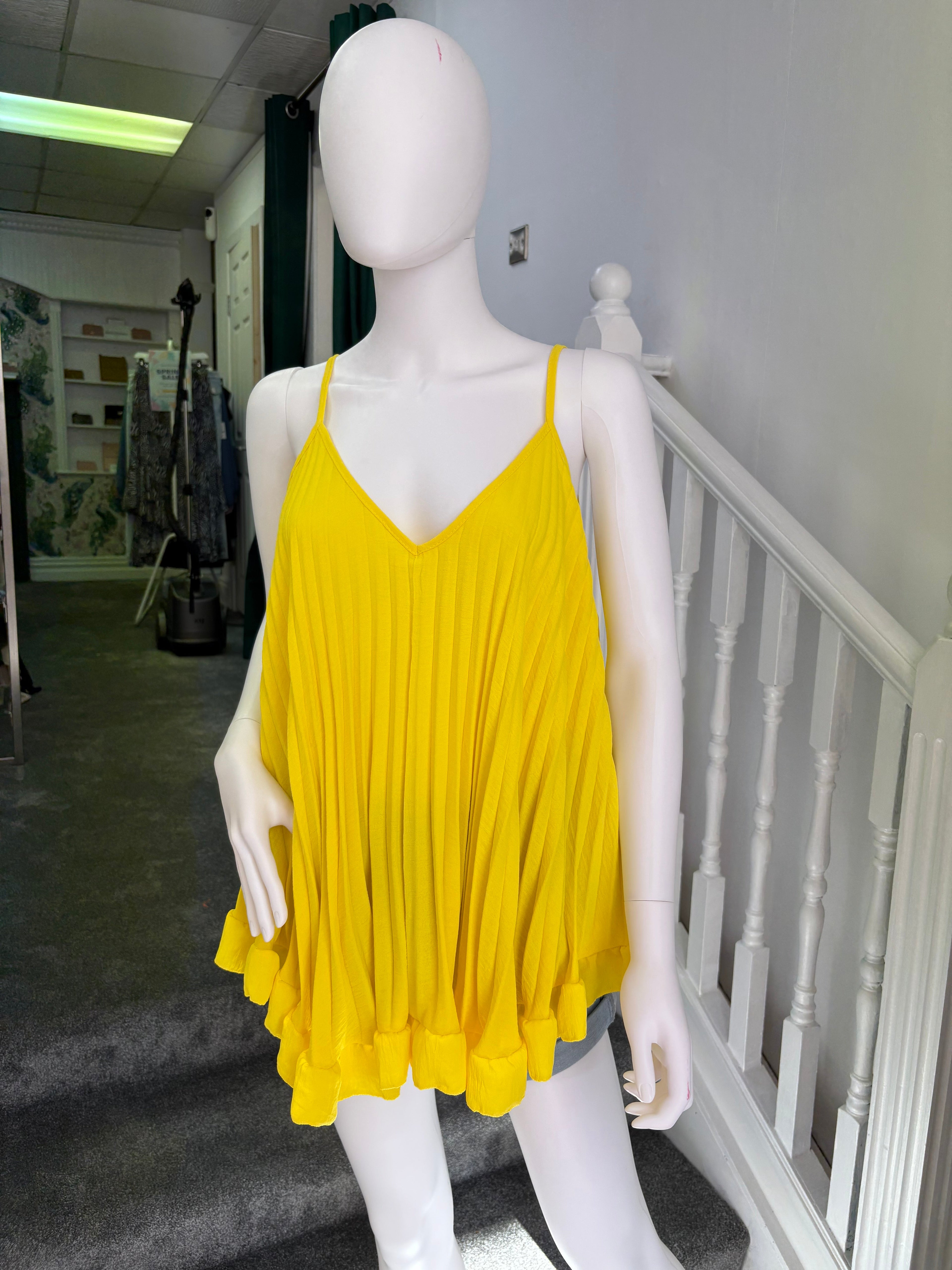 Pleated Strappy Top | Flowy Cami One Size Fits 8–22 | Summer Occasion Wear