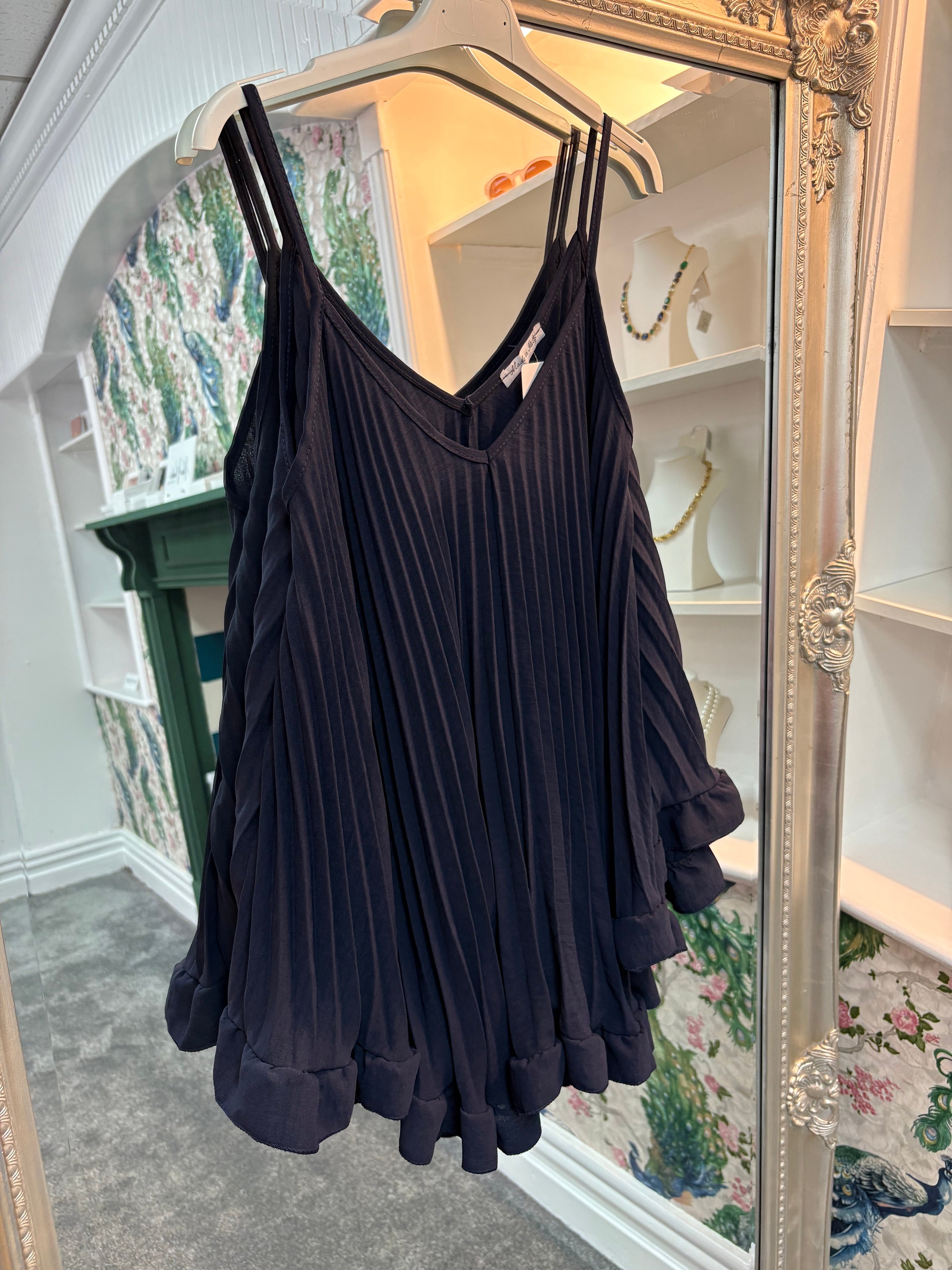 Pleated Strappy Top | Flowy Cami One Size Fits 8–22 | Summer Occasion Wear