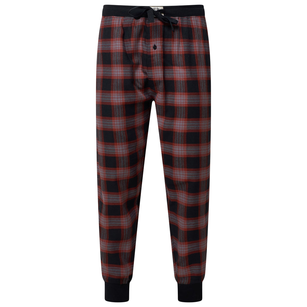 Lucky Brand Mens Pyjama Set Crew Neck Flannel Pants Cotton Lounge Sleepwear