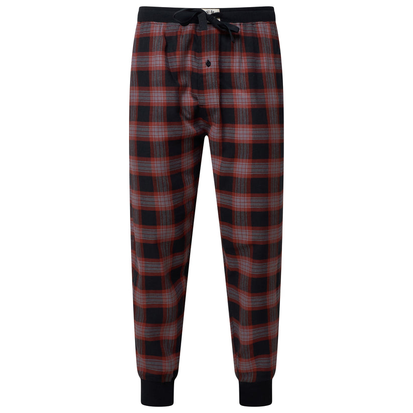 Lucky Brand Mens Pyjama Set Crew Neck Flannel Pants Cotton Lounge Sleepwear - QHA UK