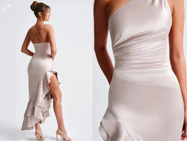 Elegant Slim Sloping Backless Dress