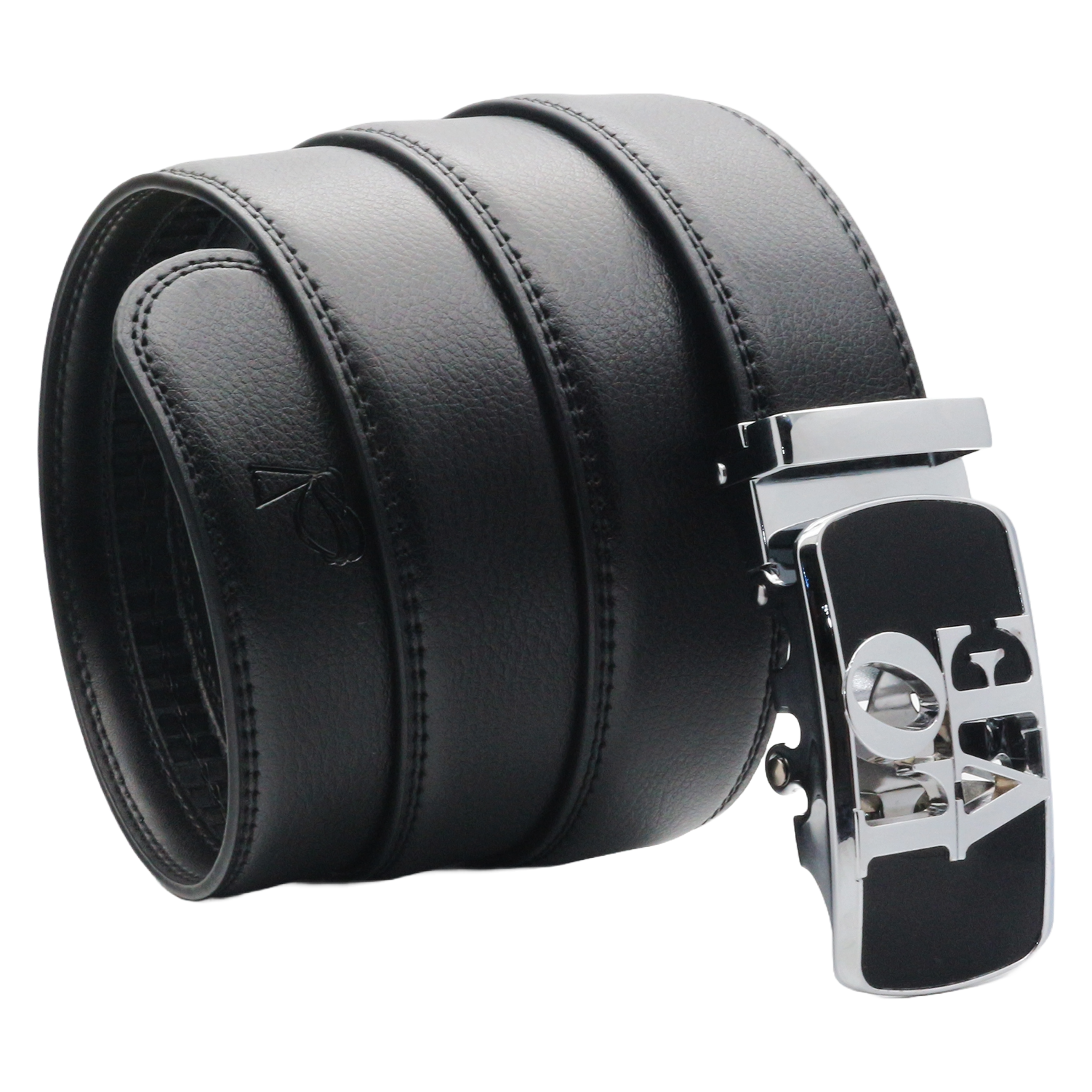 QHA Womens 35mm Ratchet Split Leather Belt, "LOVE" Buckle Q61