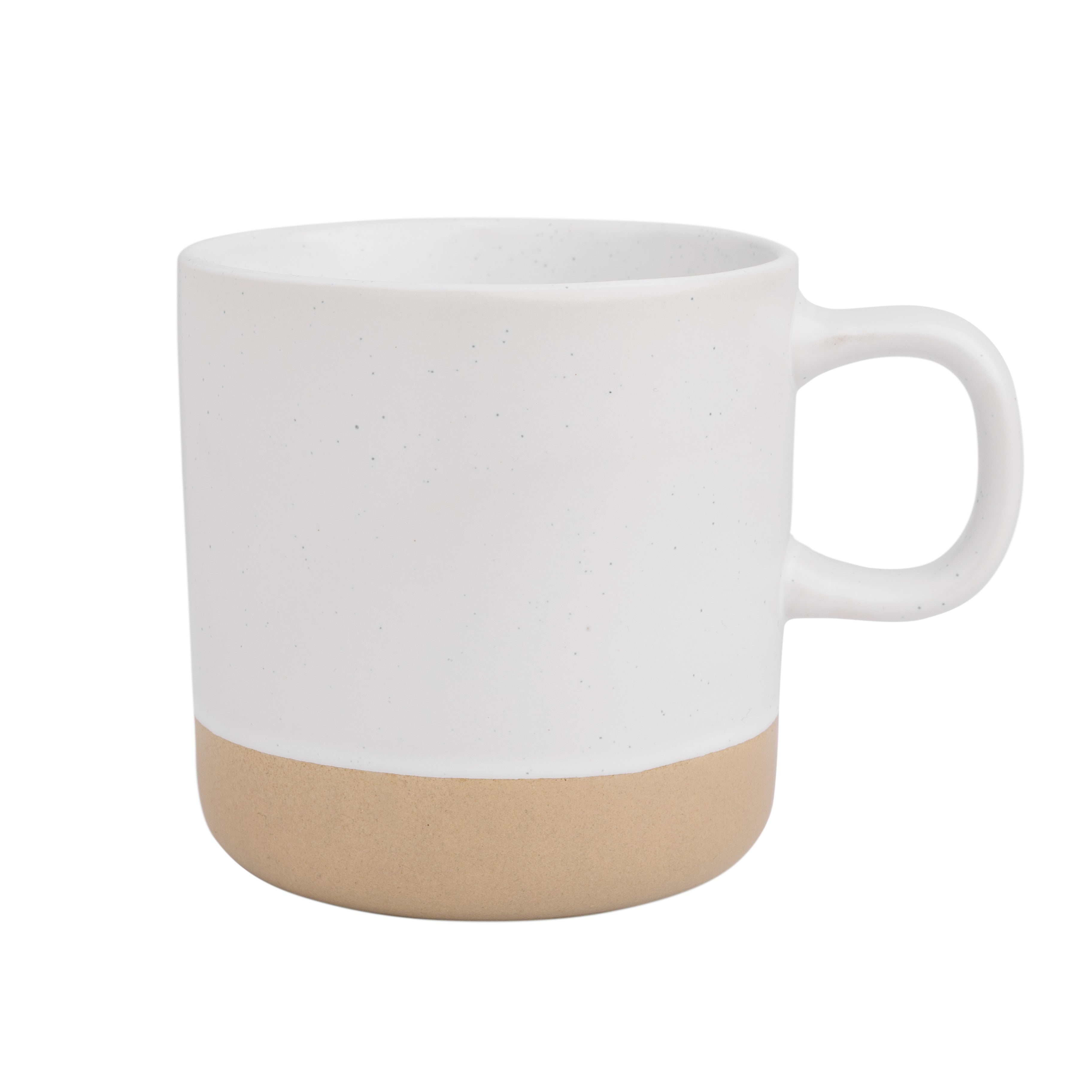 Ceramic Coffee Mug White Speckled Stoneware 355ml