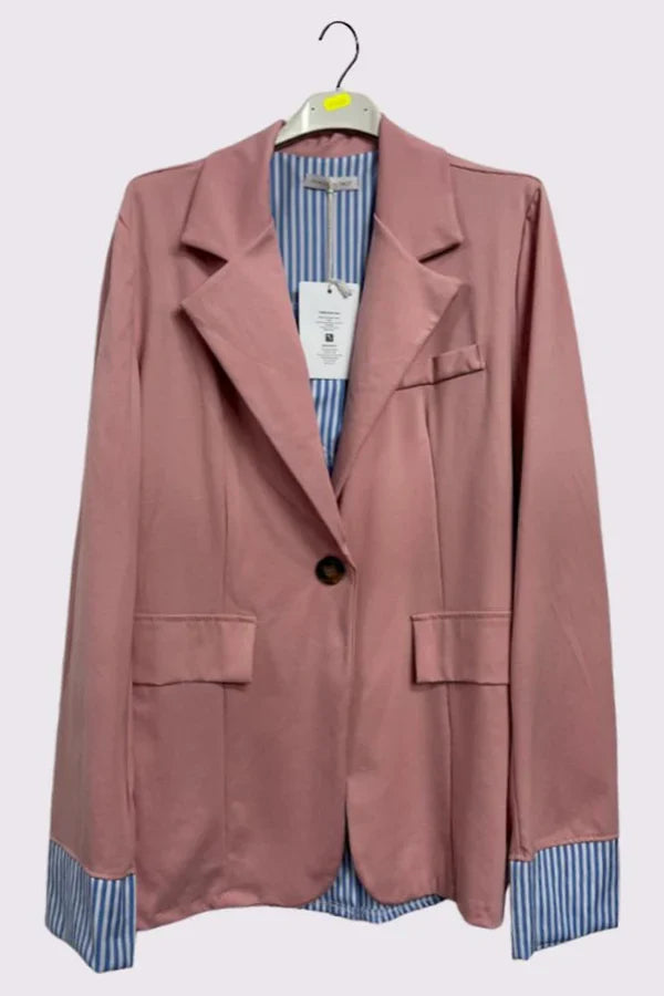 Striped Twin Pocket Blazer – One Size Fits UK 8–16