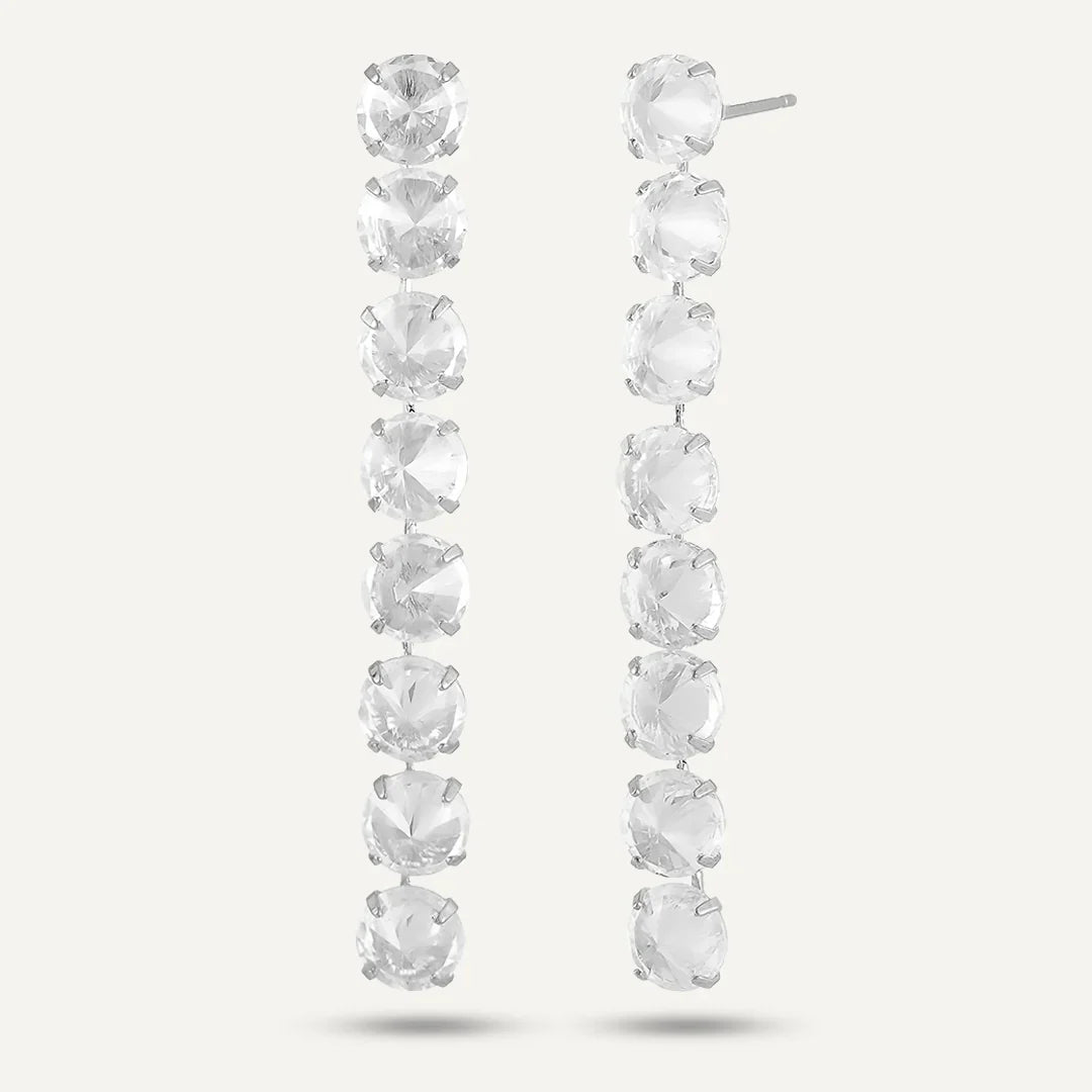 Elizabeth Crystal Post Drop Earrings - SALE