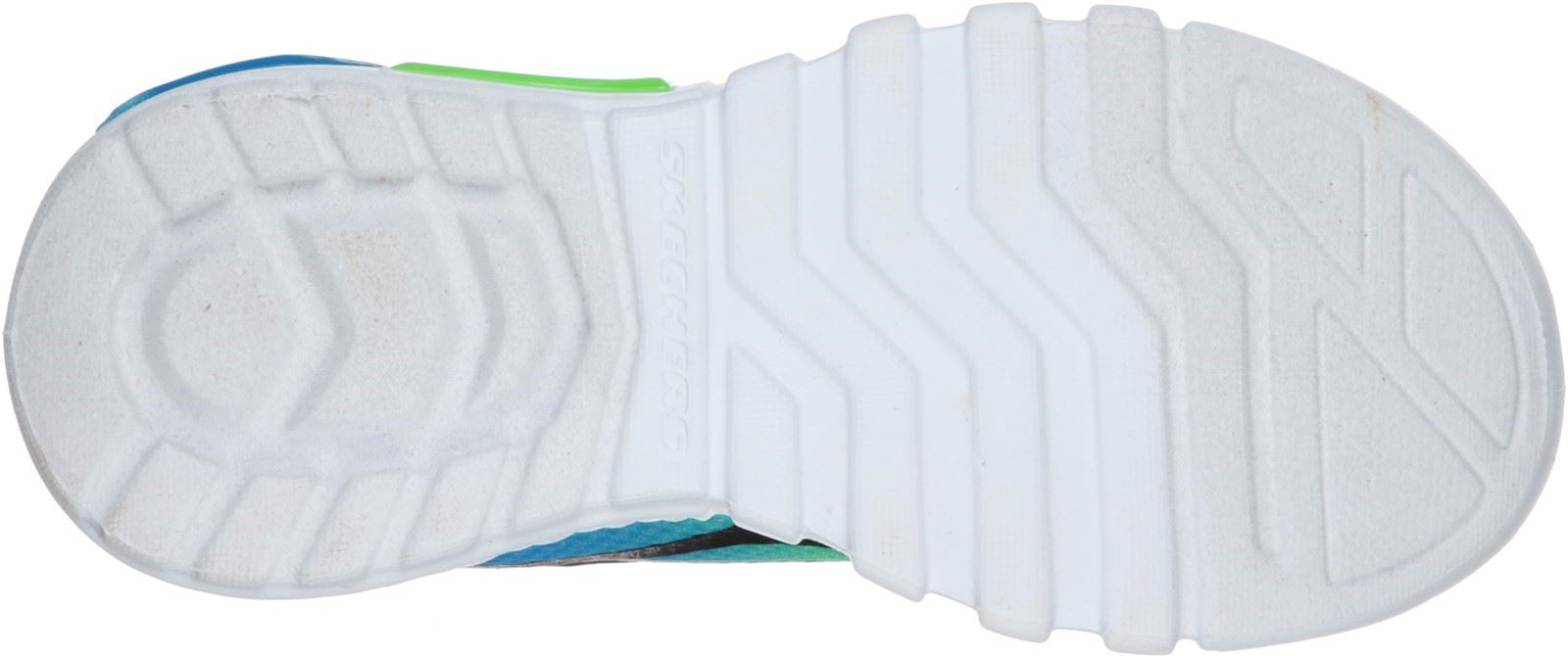 Skechers S Lights Flex-Glow Dezlo Touch Fastening Trainer Childrens Sports in Black/Blue/Lime