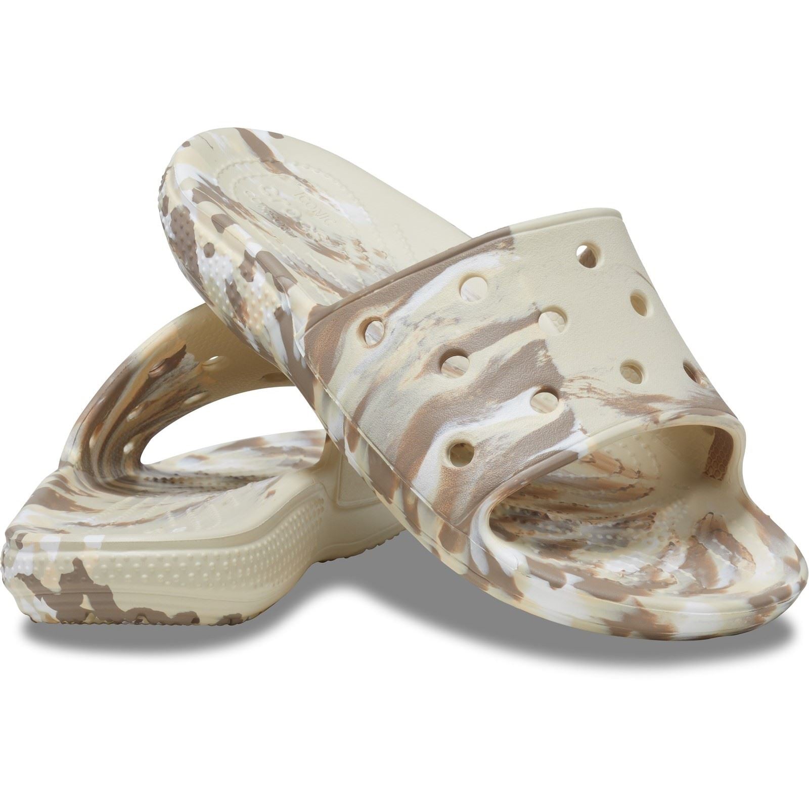 Crocs Unisex's Classic Marbled Slide in Bone/Multi 4 to 8