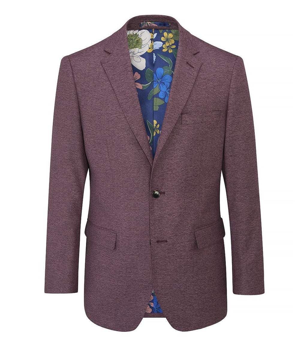 Skopes Jodrell Suit Tailored Fit Jacket For Men in Berry, 34S-62L