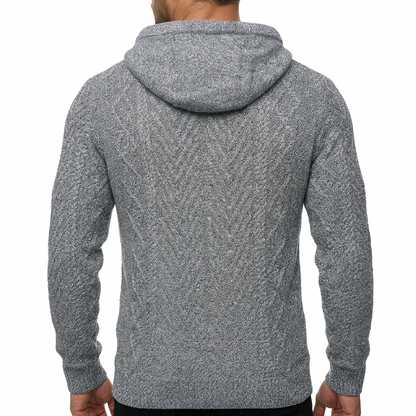 Crew Clothing Company Men's Cable Knit Pullover Hoodie, Regular Fit