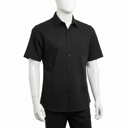 Double Two Men's Classic Cotton Blend Short Sleeve Shirt 6 Colours 14.5–23"
