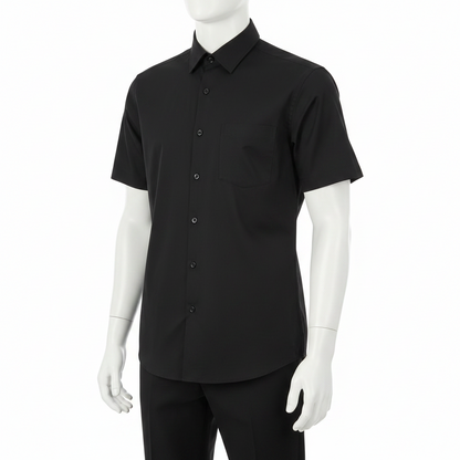 Double Two Men's Classic Cotton Blend Short Sleeve Shirt 6 Colours 14.5–23"