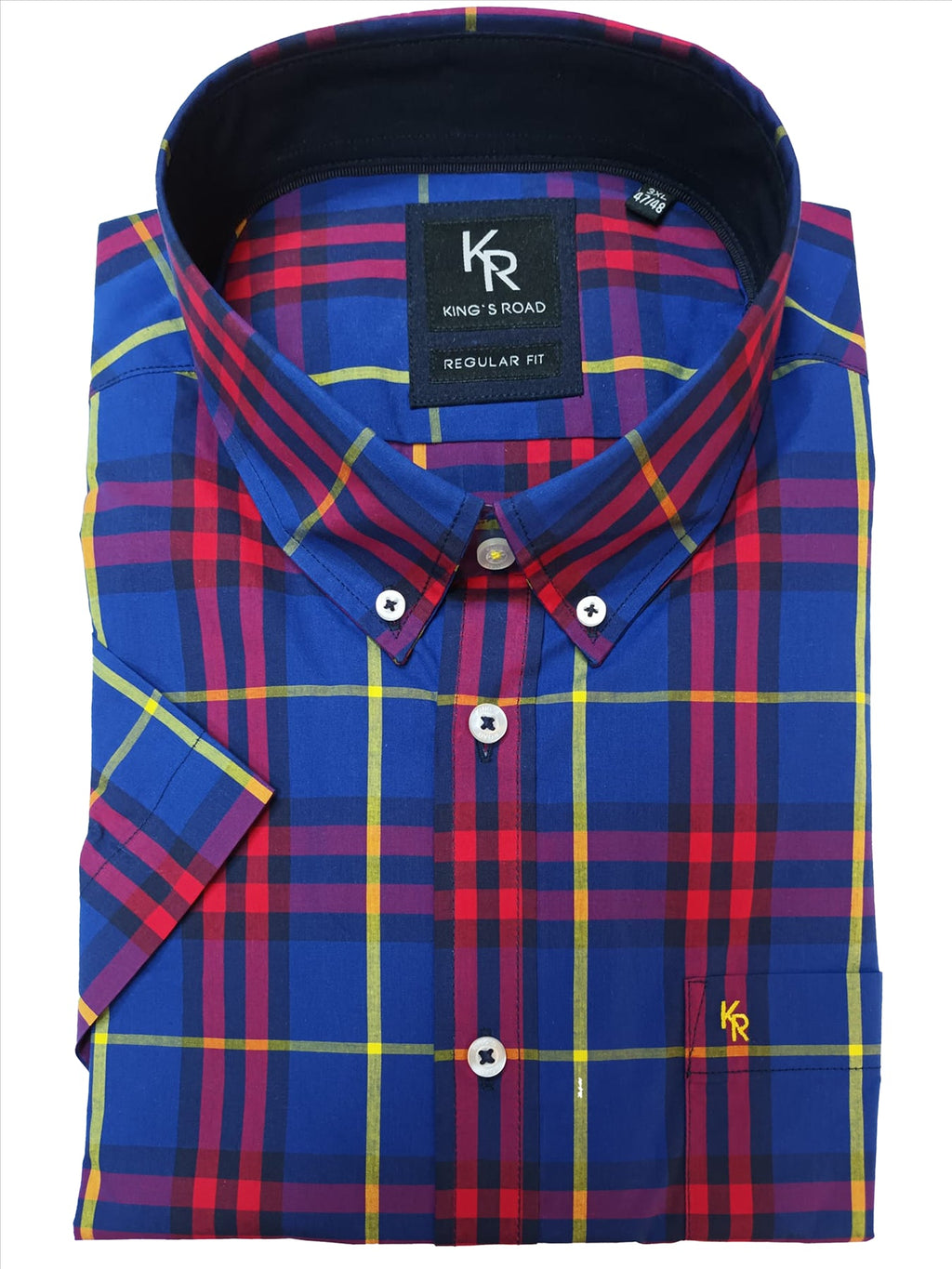 KING'S ROAD Men's UNORWICH (111015) Plus Size Premium Brand Shirt Navy 3XL to 7XL