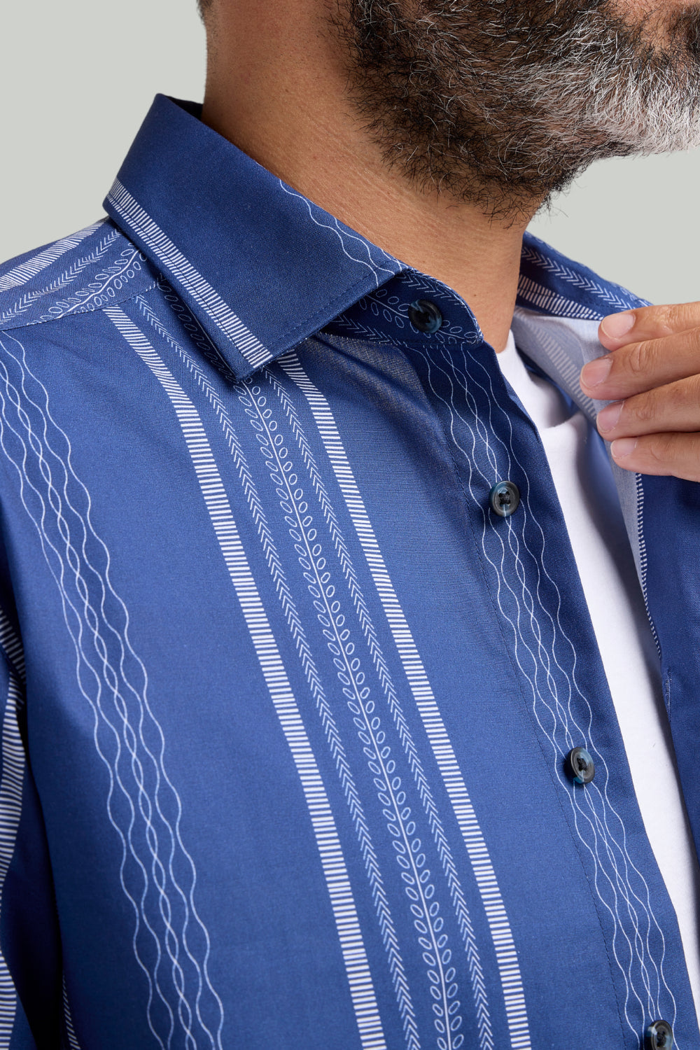 Double TWO Stripe Short Sleeve Shirt For Men in 2 Colours, M-5XL