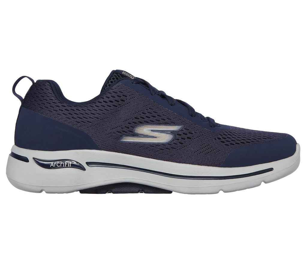 Skechers Men's GOwalk Arch Fit - Idyllic Sneaker Shoes in Navy/Gold in Size UK7 to UK15