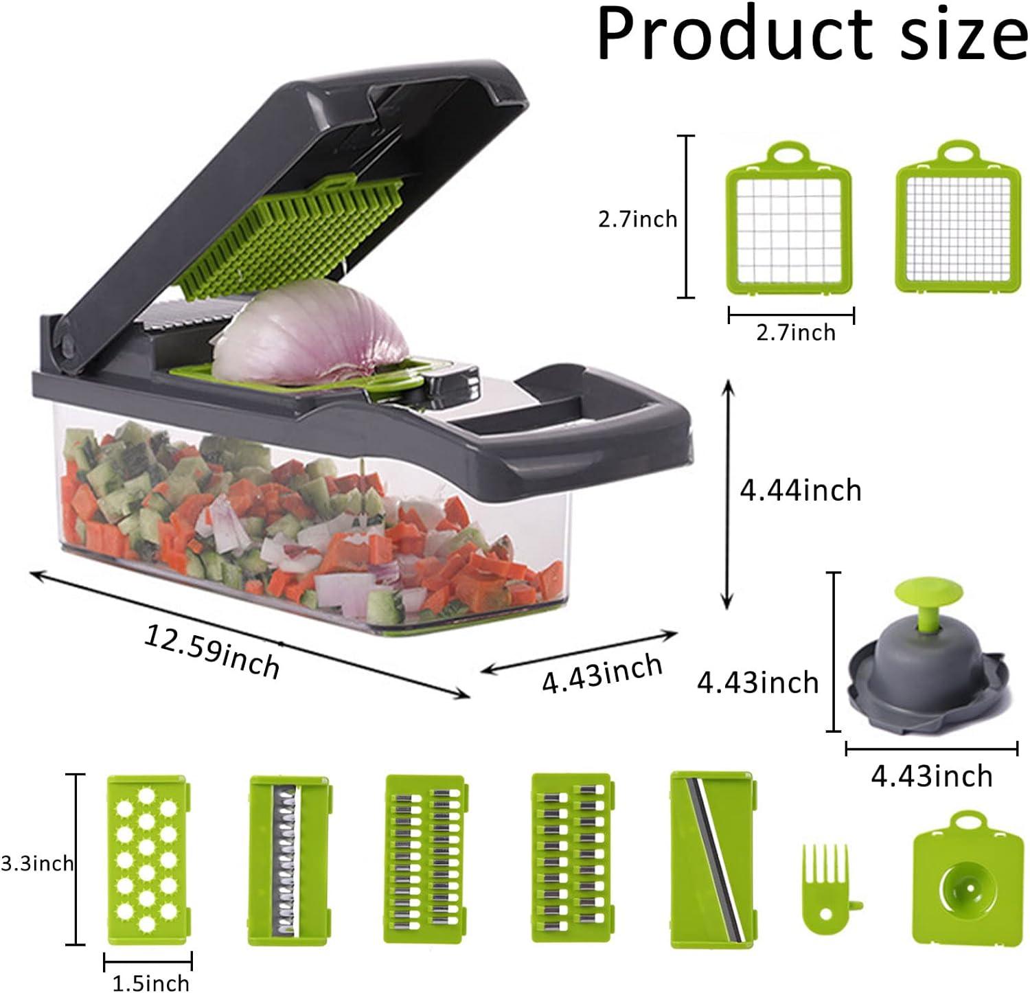 Vegetable Chopper, 12-in-1 Mandoline Slicer with Container, OLIYA