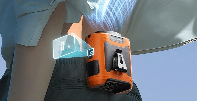 Waist Hanging Fan Portable Summer Heat Relieving Construction Site Charging Refrigeration Endurance