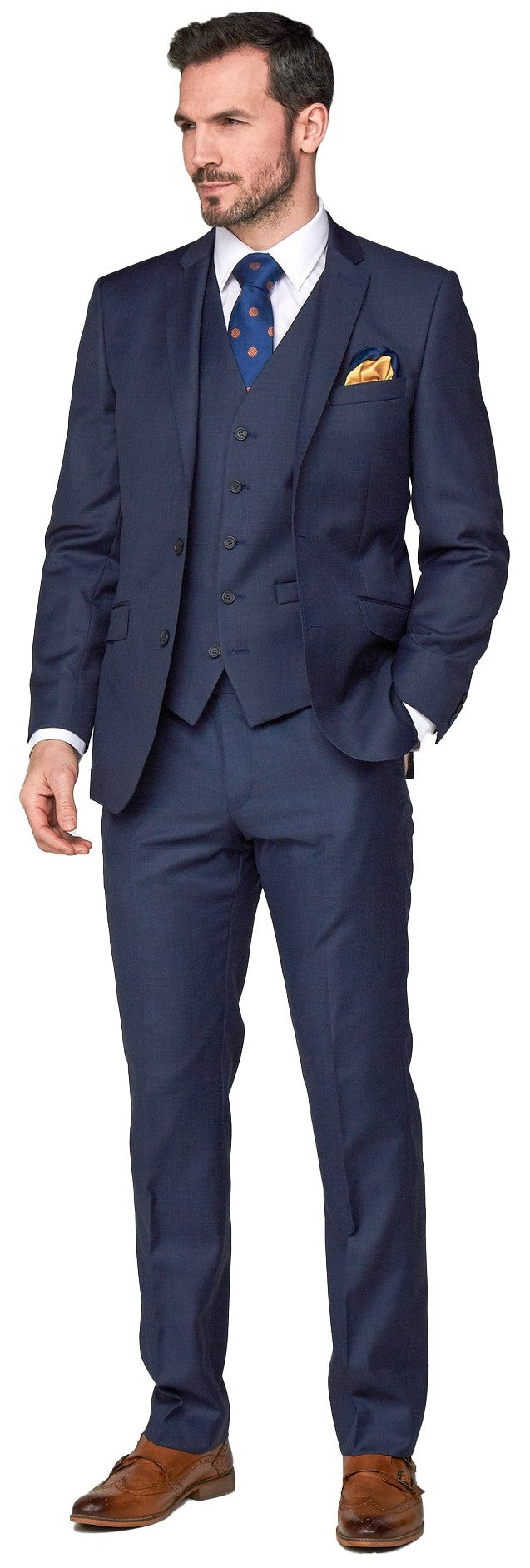 SCOTT Classic Fit Wool Blend Ink Blue Suit Trousers SS15157 Size 34 - 60