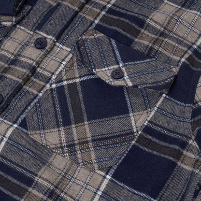 Ex-Chain Store Men's Brushed Cotton Check Overshirt | Long Sleeve Regular Fit | S-2XL