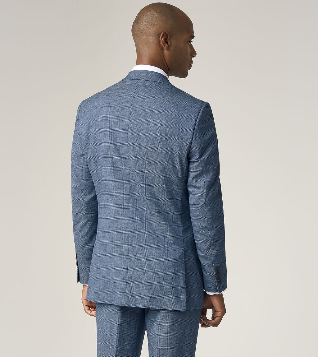 Skopes Tailored Fit Anthony Suit Jacket For Men in Blue Check, 36S-62L