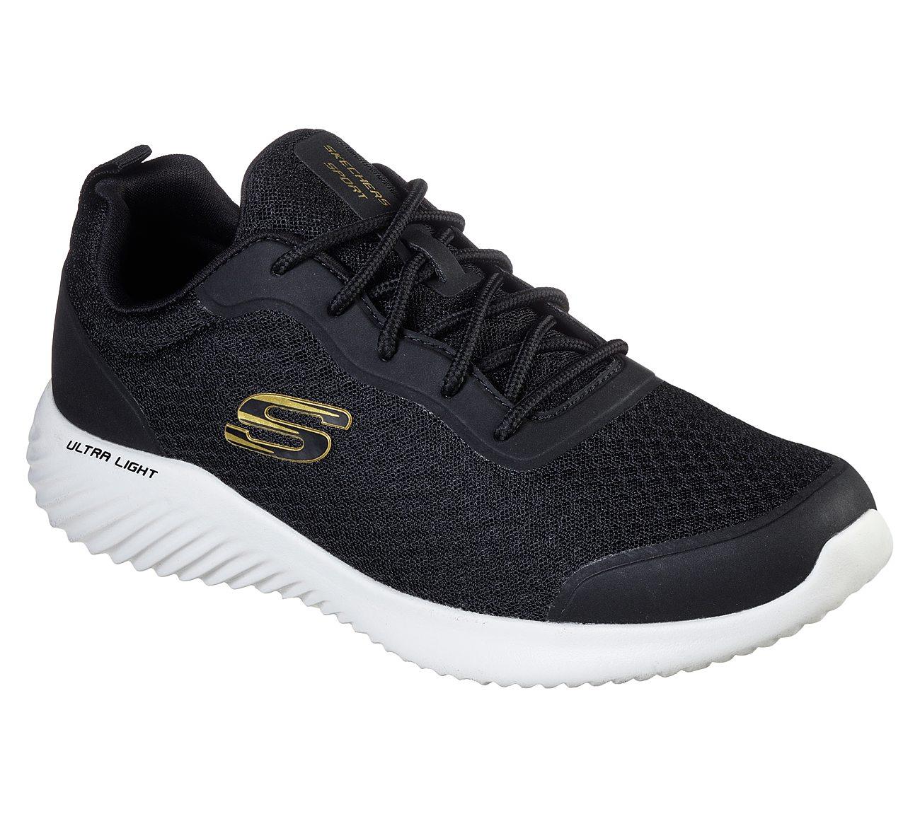 SKECHERS Men's Bounder - Voltis Running/Walking Trainers in Black/Gold
