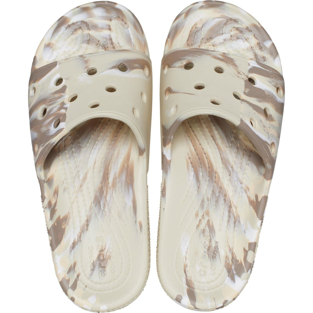 Crocs Unisex's Classic Marbled Slide in Bone/Multi 4 to 8
