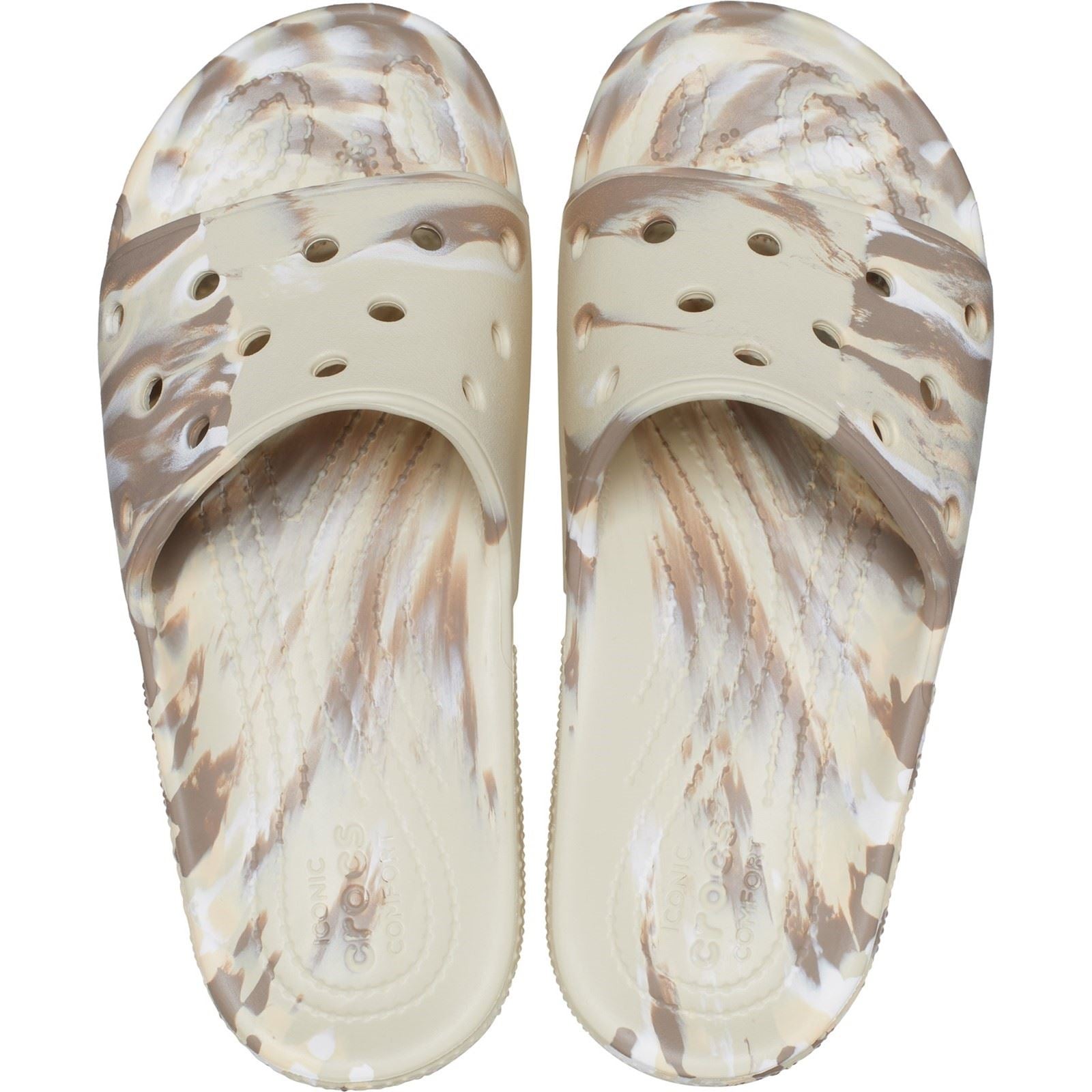 Crocs Unisex's Classic Marbled Slide in Bone/Multi 4 to 8