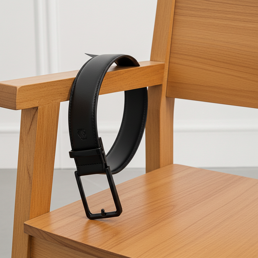 QHA Mens 35mm Ratchet Leather Belt, Silver, Gunmetal, Black Automatic Buckle Q35