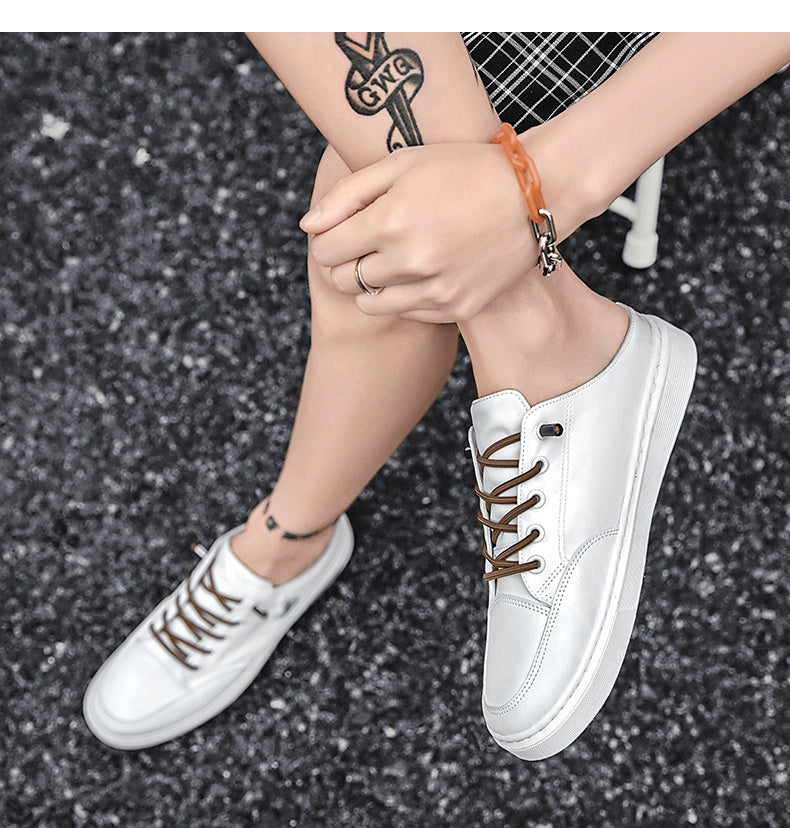 Men's Summer Wear Breathable Deodorant Slip-on Lofter Half Slippers Casual Sports Heel-free Fashion Shoes