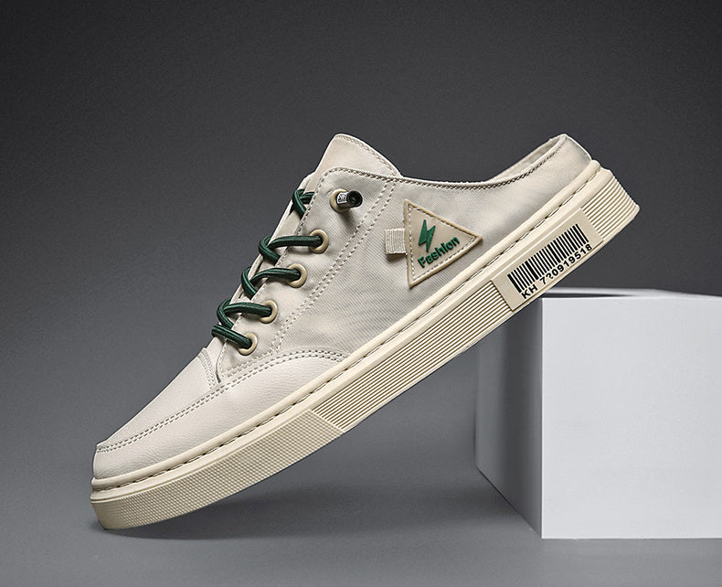 Men's Summer Wear Breathable Deodorant Slip-on Lofter Half Slippers Casual Sports Heel-free Fashion Shoes