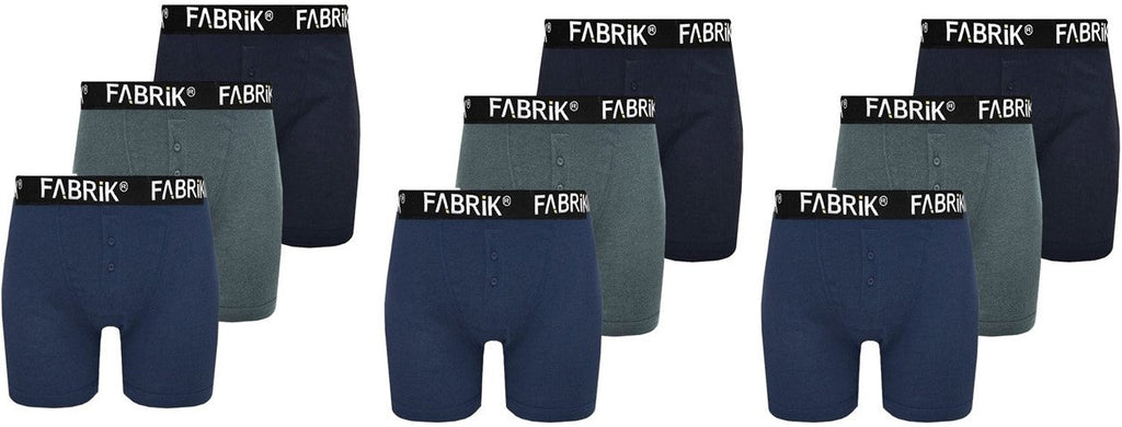 Fabrik Men's 9 Pairs Pack  Jersey Boxer Shorts (2418) in Black/Charcoal/Navy 2XL-8XL