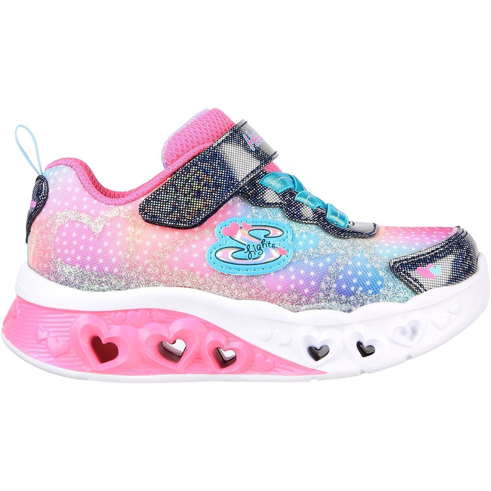 Skechers (GAR302315N) Childrens Sports Flutter Heart Lights Simply Love Shoes in UK 4 to 9