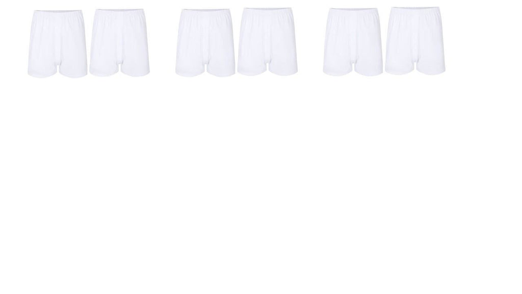 Espionage Big Size 6 Pairs Pack Jersey Boxer Shorts (U001) in White, 2XL to 8XL