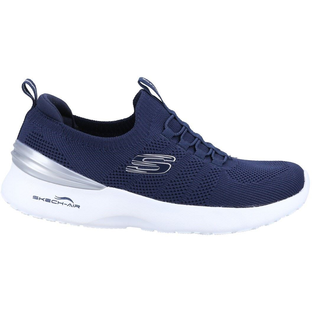 Skechers (GAR149754) Women's Skech-Air Dynamight Perfect Steps Trainers in Navy/Silver 3 to 8