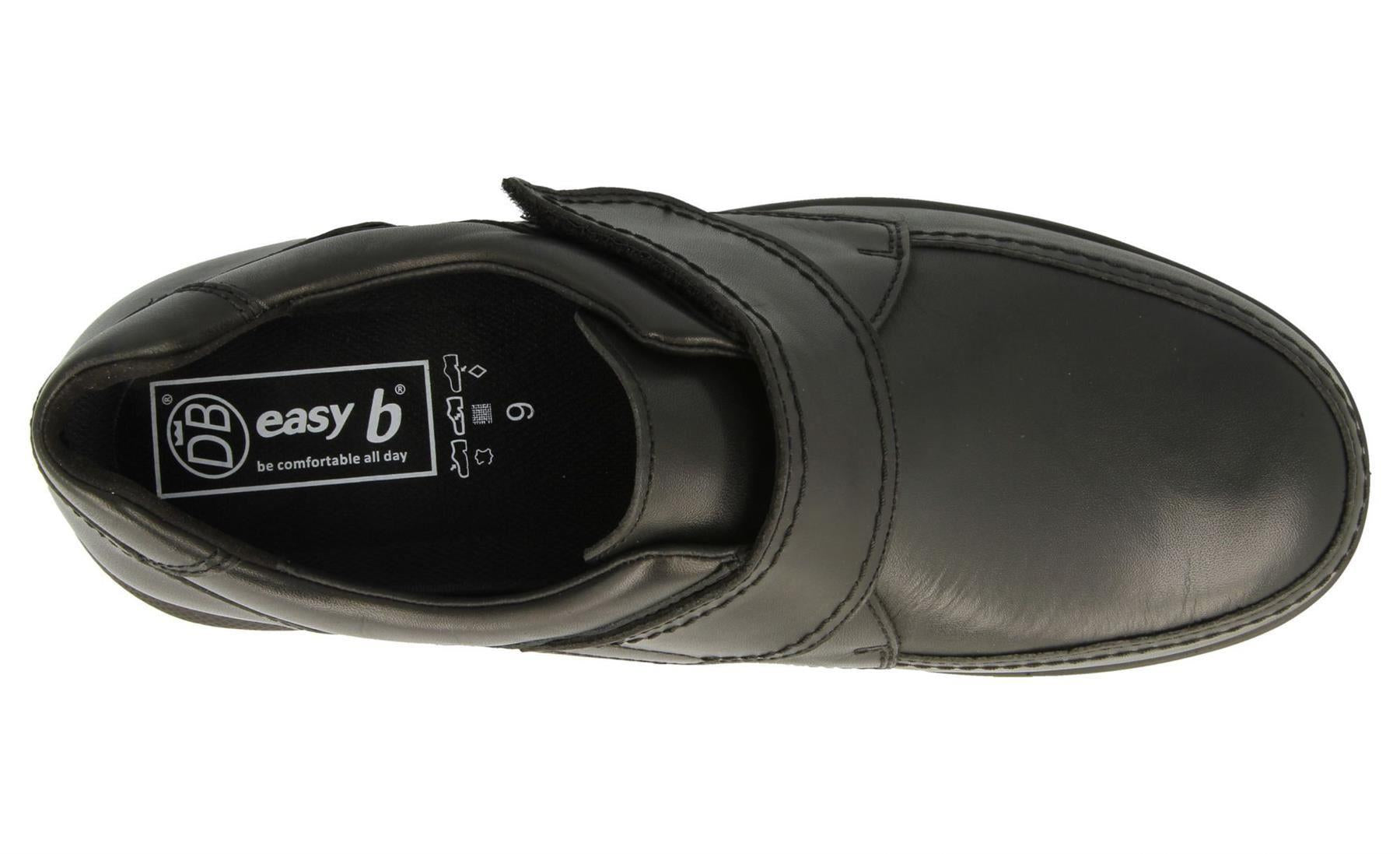 DB Mens Extra Wide Fit Touch Strap Leather Shoes in Brown Size 14