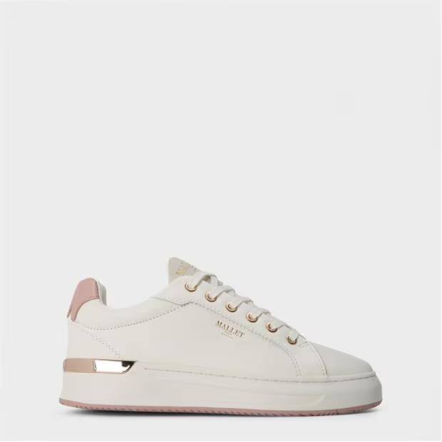 Mallet GRFTR Low Trainers Women’s White Pink Leather Sneakers