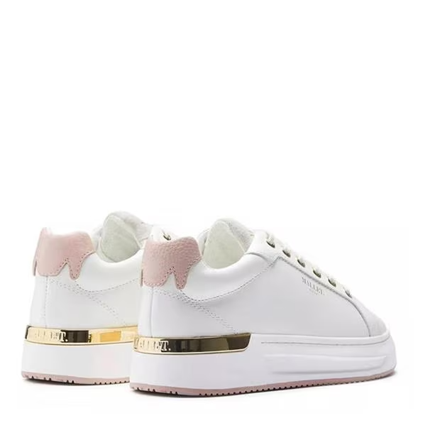 Mallet GRFTR Low Trainers Women’s White Pink Leather Sneakers