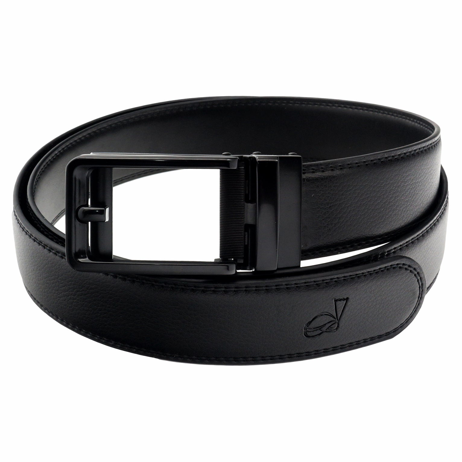 QHA Mens Ratchet Leather Belt Automatic Buckle 35mm Wide Q35