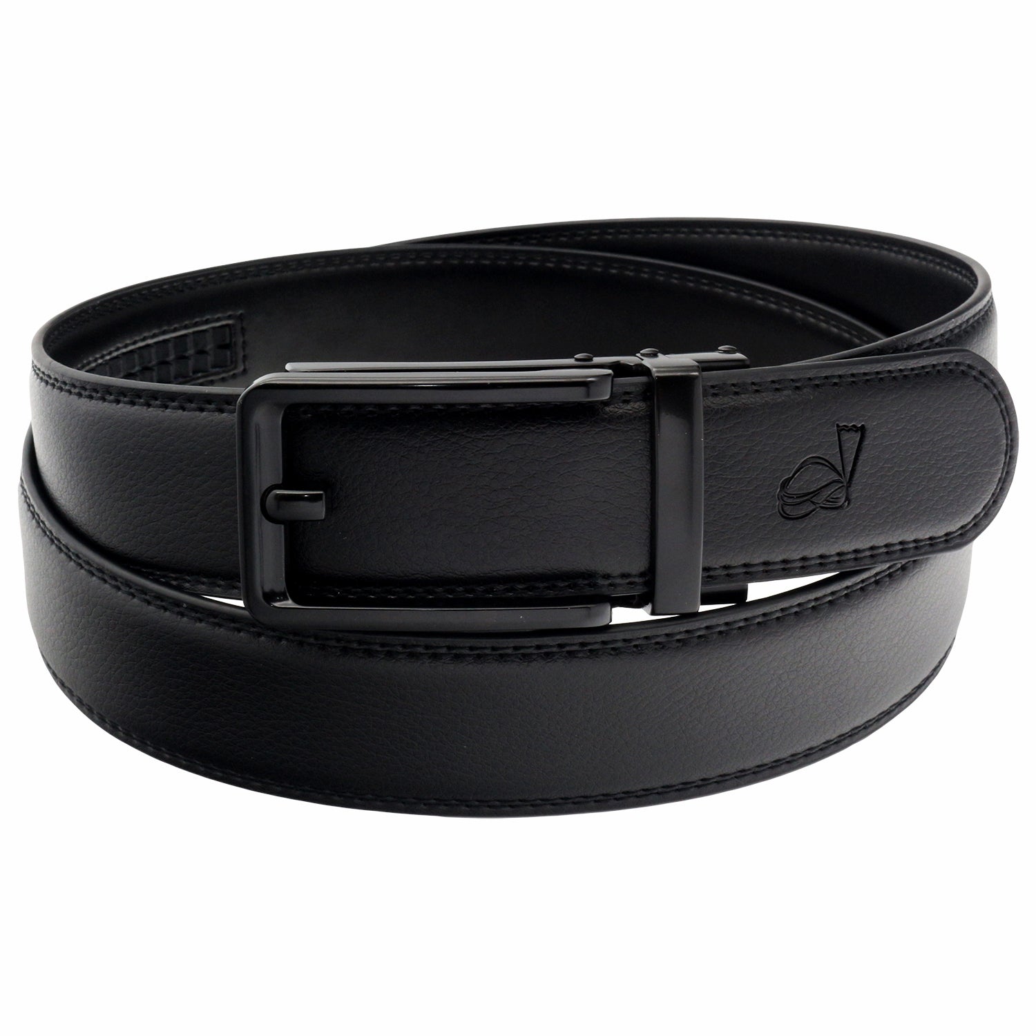 QHA Mens Ratchet Leather Belt Automatic Buckle 35mm Wide Q35
