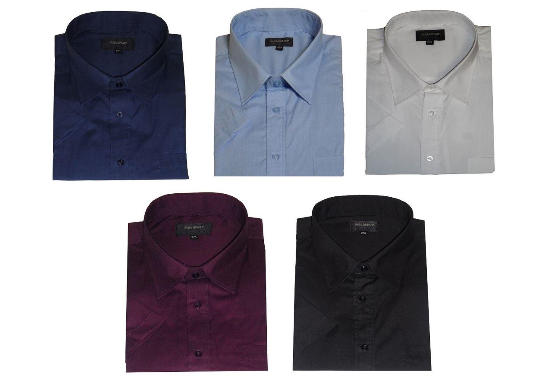 METAPHOR POLY COTTON SHORT SLEEVED PLAIN SHIRTS(14150),SIZE 2XL TO 8XL,5 OPTIONS