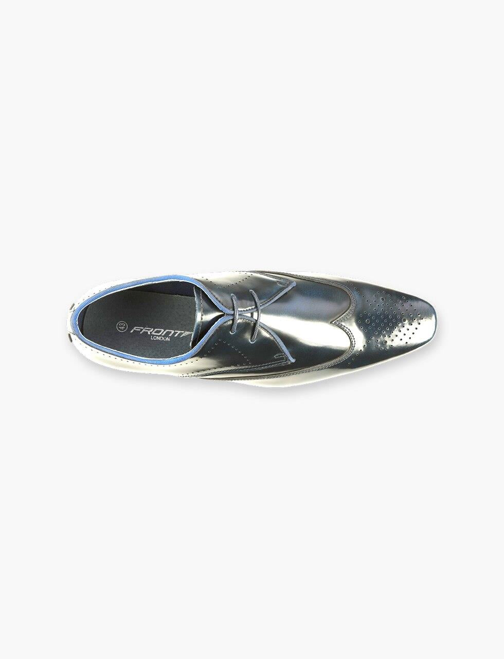 FRONT Mens Long Semi - Square Tyson Derby  Lace Up Shoes Navy UK 7 to UK 12