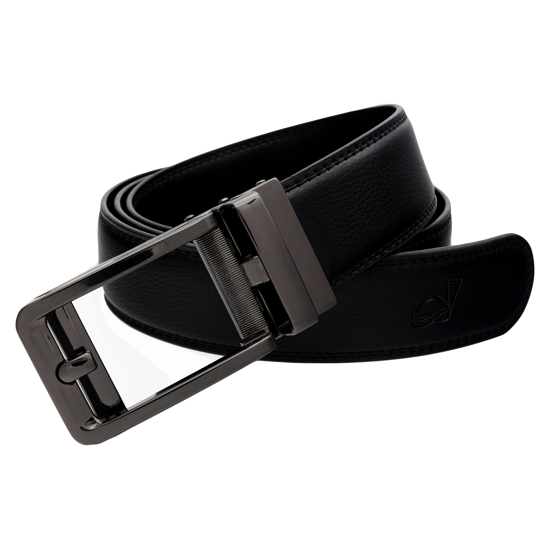 QHA Mens Ratchet Leather Belt Automatic Buckle 35mm Wide Q35
