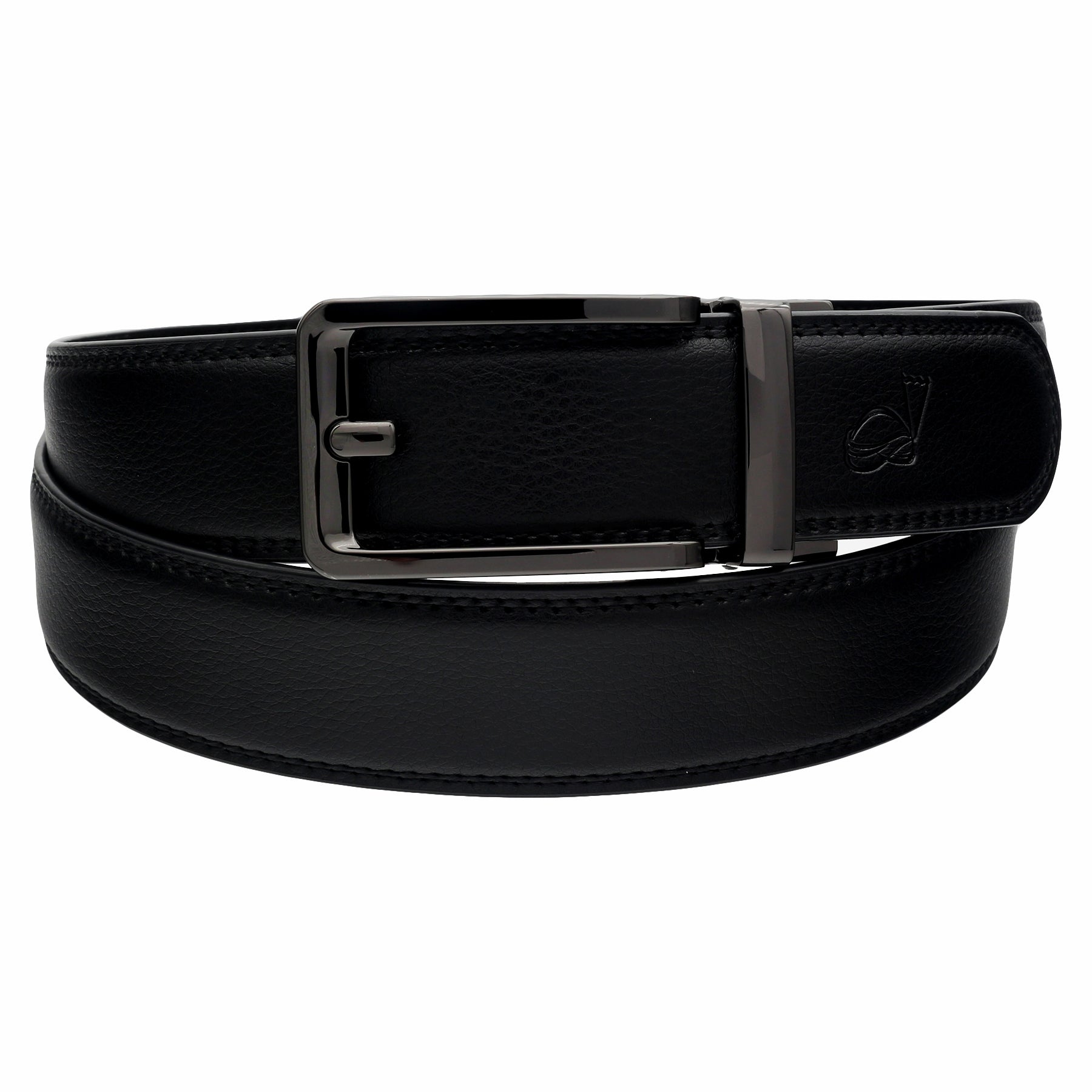 QHA Mens Ratchet Leather Belt Automatic Buckle 35mm Wide Q35