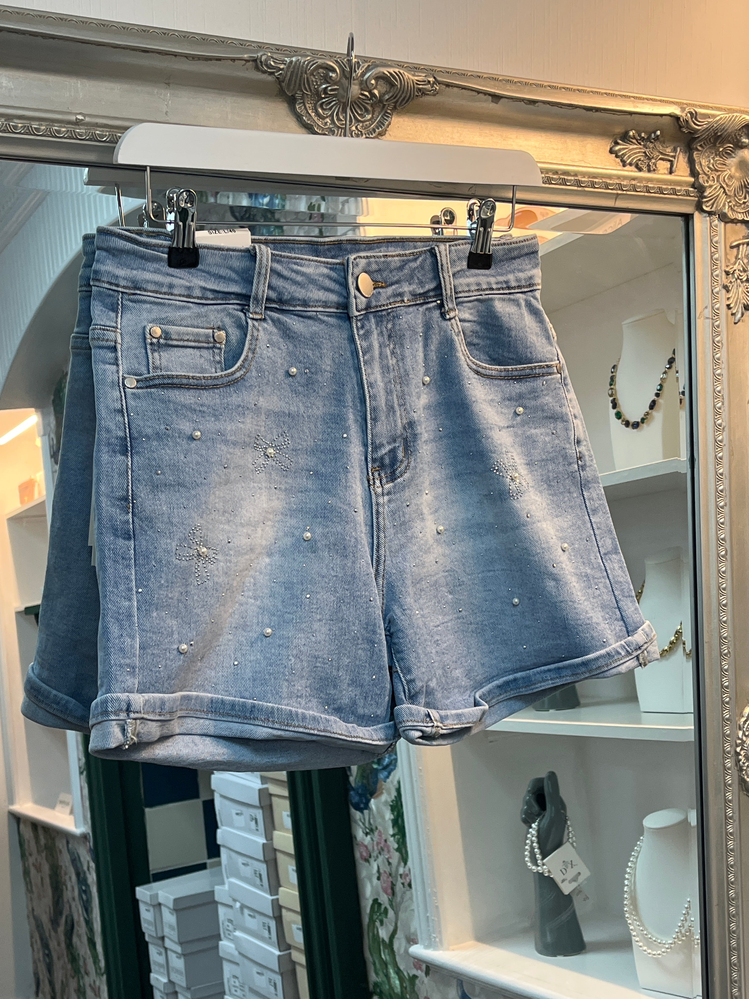 G-Smack Pearl Detail Denim Shorts – Women’s Summer Denim